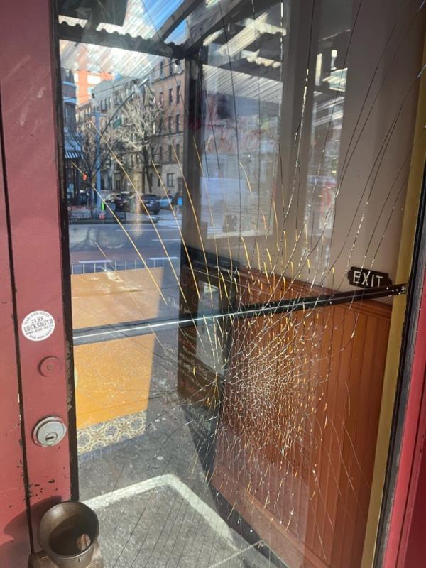 Vandalized door