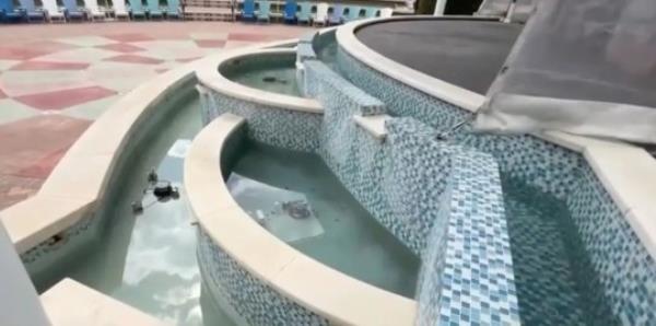 A spokesperson for the shopping center said the children were playing in a fountain with a sign warning against climbing in