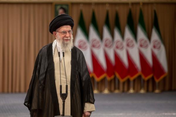 Iranian Supreme Leader Ayatollah Ali Khamenei speaks after casting his vote for the presidential runoff election on July 5, 2024 in Tehran, Iran.