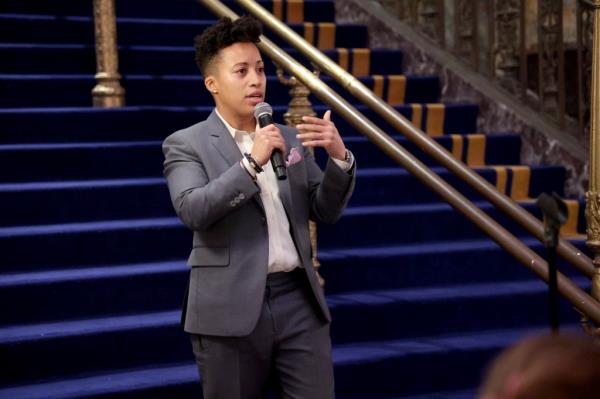 Councilwoman Crystal Hudson attends as Brooklyn Paramount celebrates its grand opening with an official ribbon cutting at Brooklyn Paramount on March 27, 2024 in New York City.