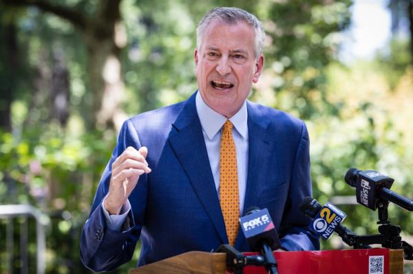 Former Mayor Bill de Blasio warned that New York City must be on a<em></em>lert to thwart terror following the Hamas attack on Israel.