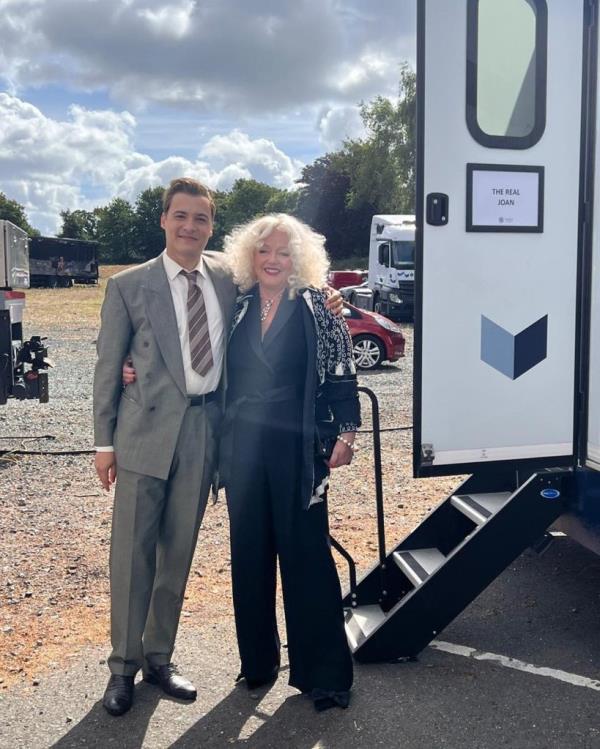 Frank Dillane and Joan Hannington on the set of 