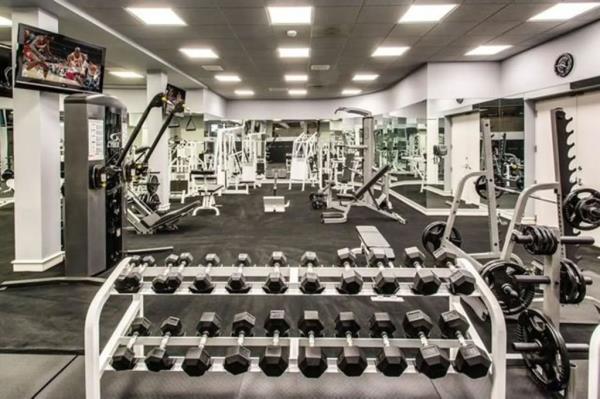 The property comes with an indoor gym.