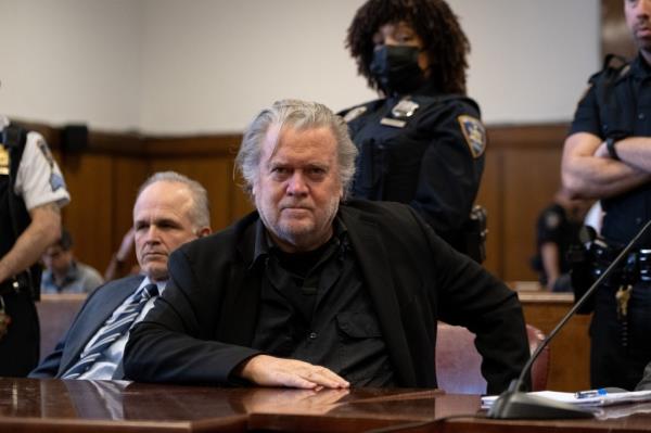 Steve Bannon appears in Manhattan Supreme Court in May 2023. 