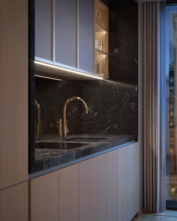 Interior of the kitchen area. 