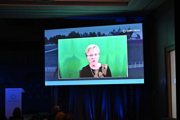 Gayle Manchin, Federal Co Chair of Appalachia Regio<em></em>nal Commission speaks at 2022 Co<em></em>ncordia Lexington Summit.