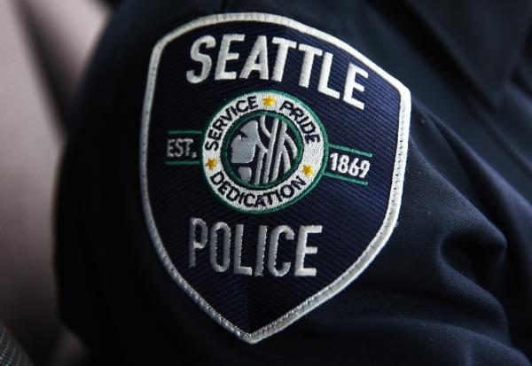 A Seattle police badge