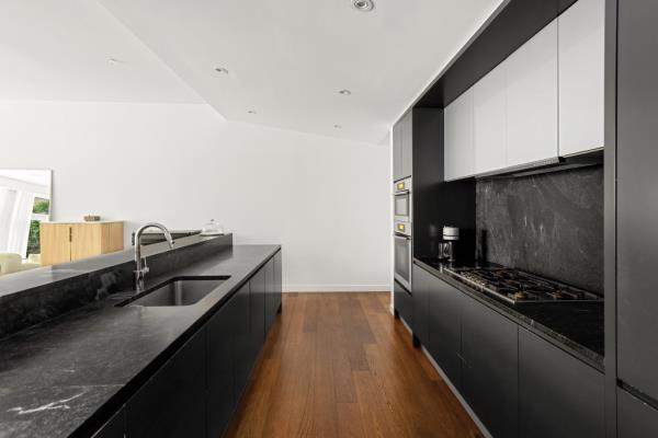 A sleek chef's kitchen