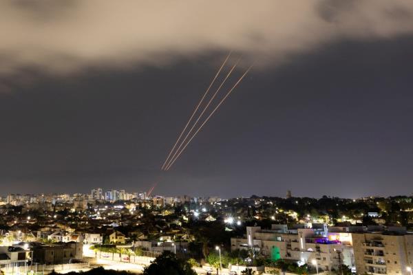 An anti-missile system operates after Iran launched dro<em></em>nes and missiles towards Israel, as seen from Ashkelon, Israel April 14, 2024. 