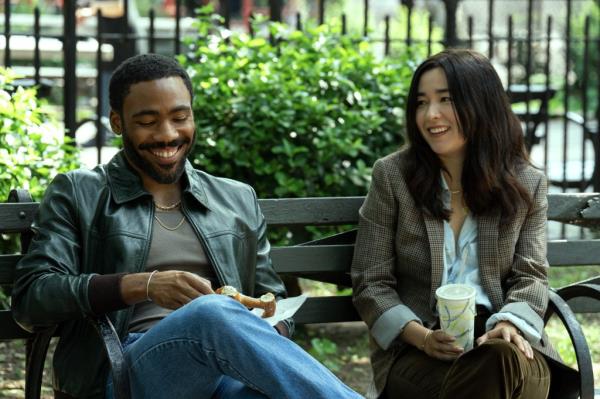 Do<em></em>nald Glover and Maya Erskine in a scene from the Prime Video series 