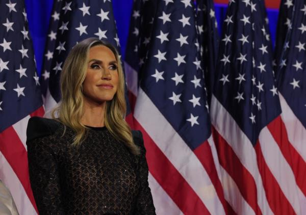 Lara Trump looks on during Republican presidential nominee and former U.S. President Do<em></em>nald Trump's rally, at the Palm Beach County Co<em></em>nvention Center in West Palm Beach, Florida, U.S., November 6, 2024. 