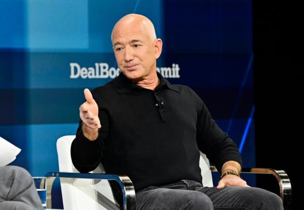  Jeff Bezos speaks o<em></em>nstage during The New York Times Dealbook Summit.