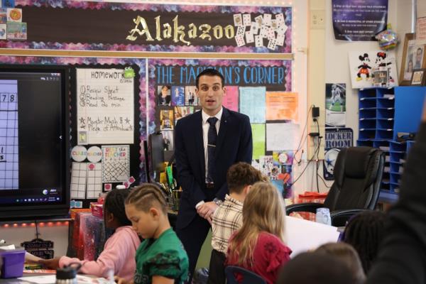 John Melandro in the classroom.