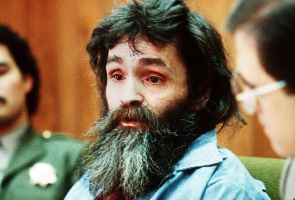 Charles Manson in court in 1986. 