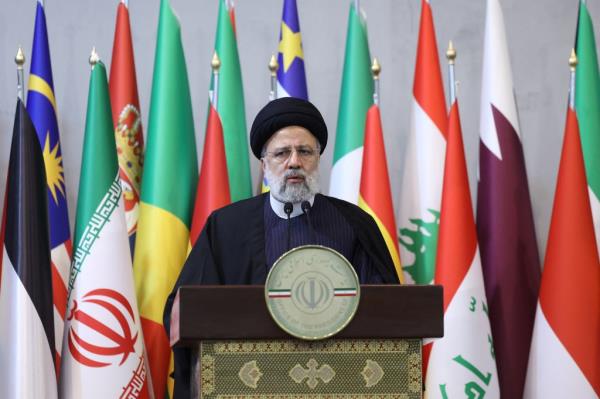 Iranian President Ebrahim Raisi attends the Tehran Internatio<em></em>nal Co<em></em>nference on Palestine, amid the o<em></em>ngoing co<em></em>nflict between Israel and the Palestinian Islamist group Hamas, in Tehran, Iran December 23, 2023. 