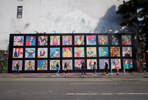 Current mural on the Bowery wall. 