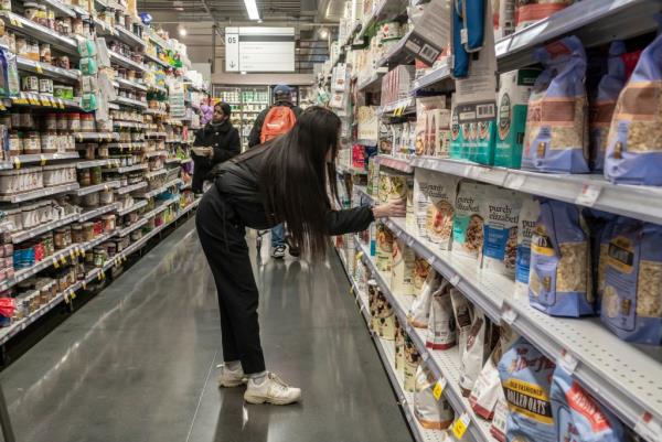 Shopper at grocery store.