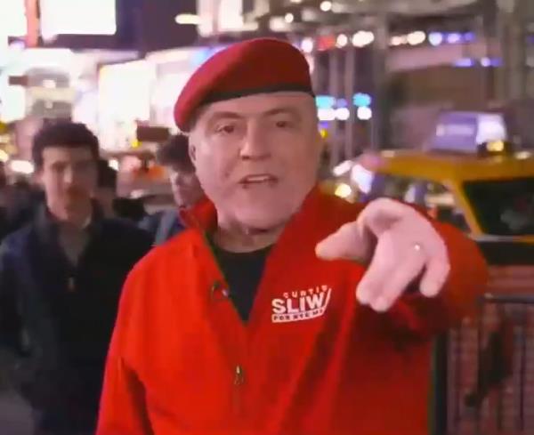 Curtis Sliwa being interviewed by Fox News' Sean Hannity 