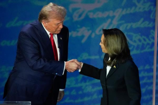 Republican presidential nominee former President Do<em></em>nald Trump and Democratic presidential nominee Vice President Kamala Harris