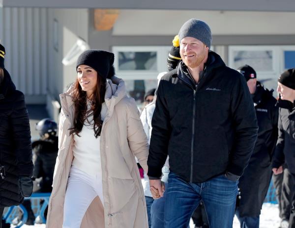 Harry and Meghan attend Invictus Games Vancouver Whistlers 2025's One Year To Go Winter Training Camp on Feb. 14 in Whistler, British Columbia. 