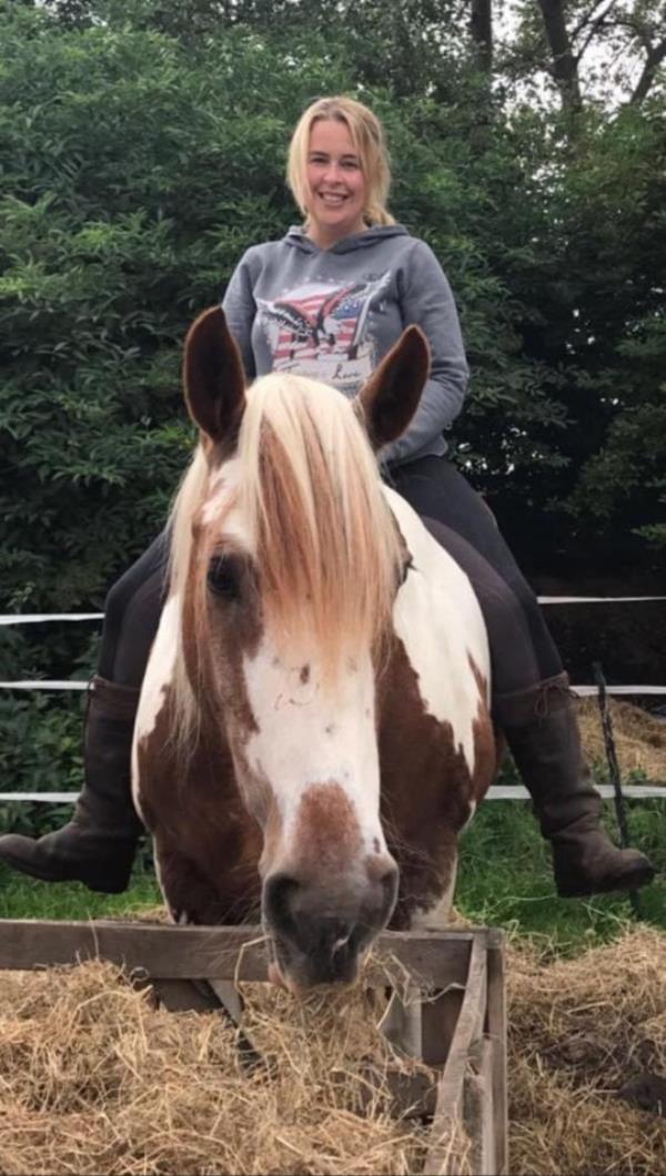 Nickie Davies, from West Kirby, riding a horse