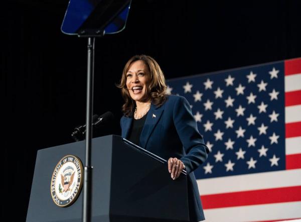 Vice President Kamala Harris speaks at the Harris for President Campaign Rally on Tuesday July 23, 2024 at West Allis Central High School in West Allis, Wis