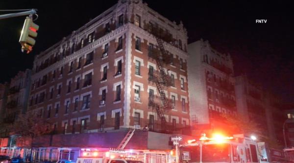 An elderly man plunged to his death during a home invasion in Washington Heights early Saturday morning after a neighbor saw the victim climb out a window and fall o<em></em>nto scaffolding