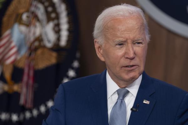 United States President Joe Biden makes remarks at the kickoff event of the Investing in America co<em></em>ntent series in the South Court Auditorium in Washington, DC,.