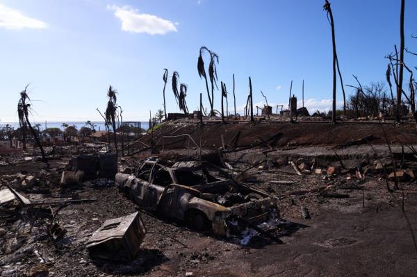 She spoke near her temporary lodgings a few miles from the site of her Front Street home, which burned in the fire. Lukela-Singh said she would not sell her land if any offers were made.