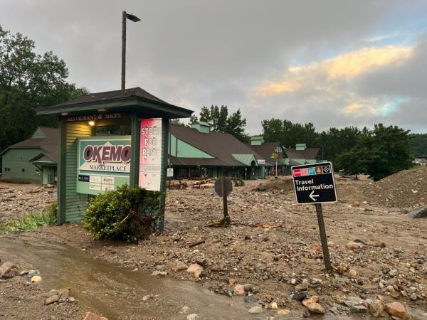 Devastation at a grocery store in Ludlow, Vermont