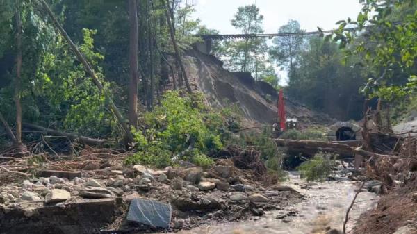 The aftermath of flooding in Ludlow