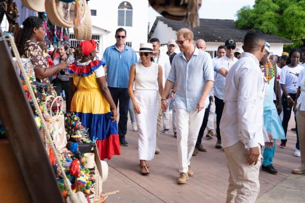 Meghan Markle and Prince Harry explore San Basilio de Palenque in Colombia