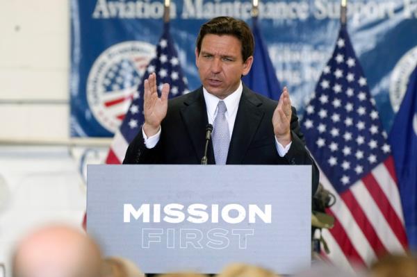 Florida Gov. Ron DeSantis speaks in Columbia, South Carolina.