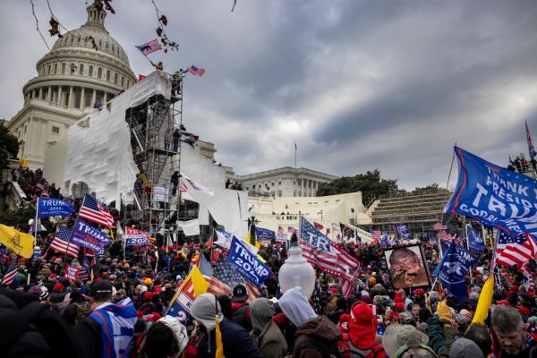 Capitol Rioters outside the Capitol on Jan. 6th