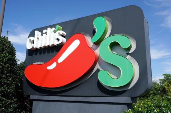 A general view of a Chili's Grill & Bar restaurant and its logo sign in Riverdale, NJ, as captured on September 1, 2024.