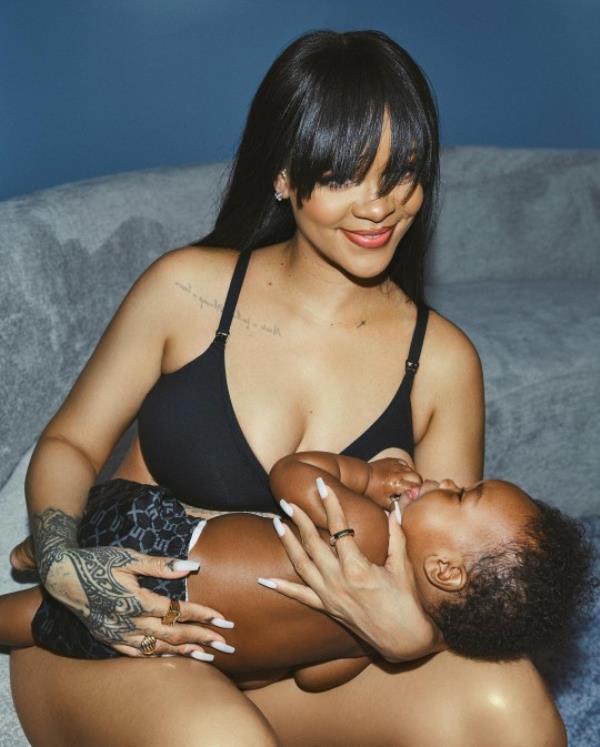 Rihanna breastfeeding son Rza 