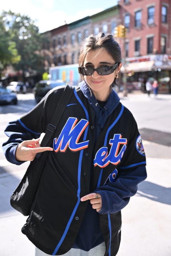 Allie Dunn, 26, of Windsor Terrace, tells the Post why she supports the New York Mets Wednesday, Oct. 9, 2024.