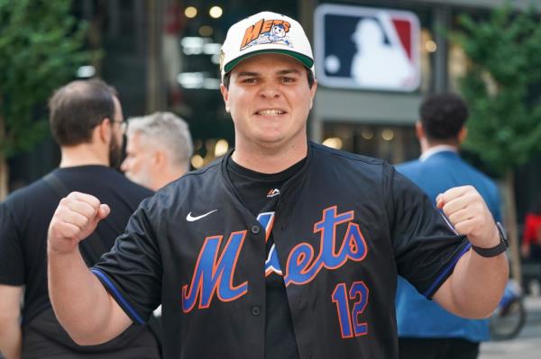 John Savino in his Mets jersey. 