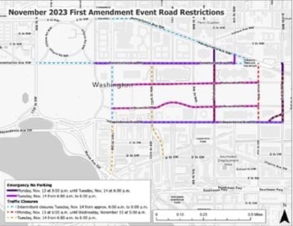 March for Israel road closures and restrictions in DC</p>

<p>　　Source: Metropolitan Police Department