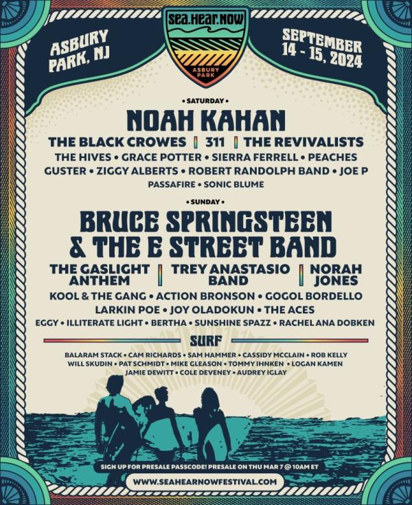 Bruce Springsteen poster for Sea Hear Now Festival in Asbury Park.