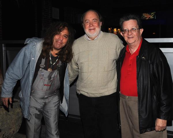 Comedian Jay London, Ice House booker Jan Smith and comedian Perry Kurtz at The Ice House Comedy Club on December 13, 2012.