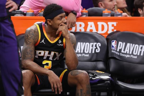 Bradley Beal on the Suns bench during their Game 4 loss.