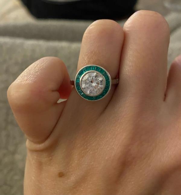 The engagement ring of Lauren Boc, 35, a fine jewelry designer from Brooklyn.  