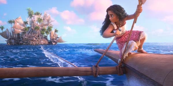 Moana on a boat