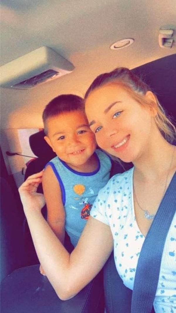 Hailey Silas and her son.