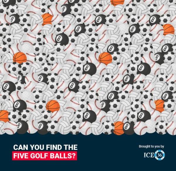 o<em></em>nly 60% of people can find all five golf balls in under 30 seconds