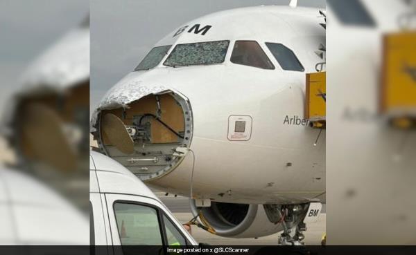 Hailstorm Damages Nose, Cockpit Windows Of Austrian Airline Plane