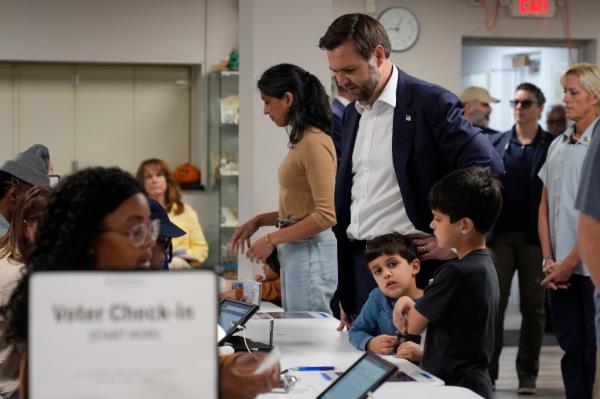 Vance prepares to vote in Ohio.