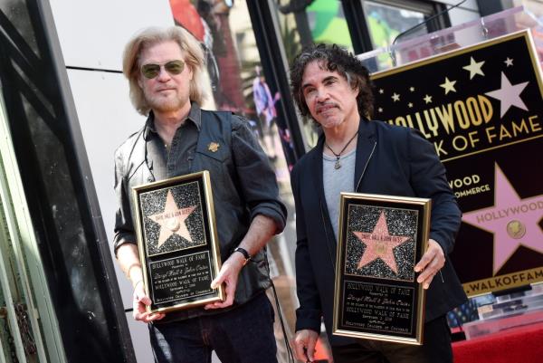 Daryl Hall and John Oates are ho<em></em>nored with a star on the Hollywood Walk of Fame on September 2, 2016. 