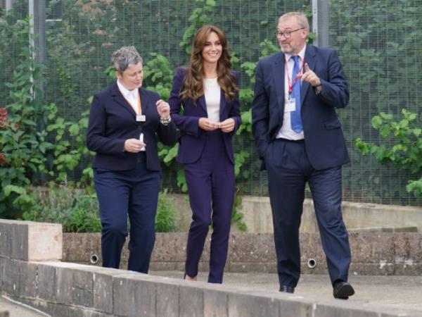 The Princess of Wales, Patron of The Forward Trust, arrives for a visit to HMP High Down in Surrey, to learn a<em></em>bout how the Forward Trust charity is supporting those in the criminal justice system to manage and recover from their addictions. Picture date: Tuesday September 12, 2023. PA Photo. See PA story ROYAL Kate. Photo credit should read: Jo<em></em>nathan Brady/PA Wire